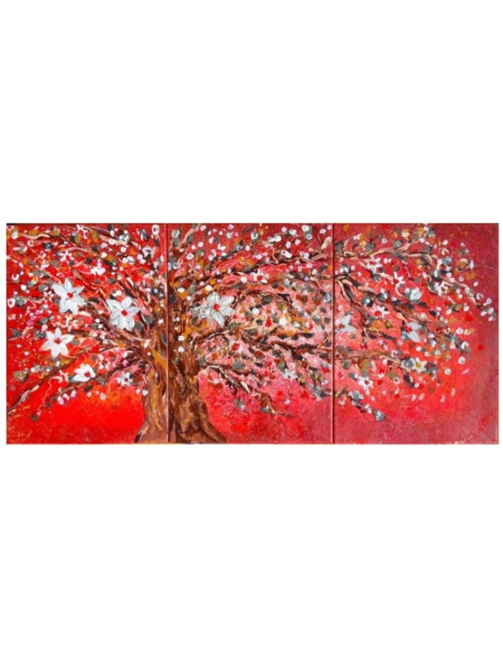 Val Bergman Art Pieces 3 Panels Triptych Tree Paintings
